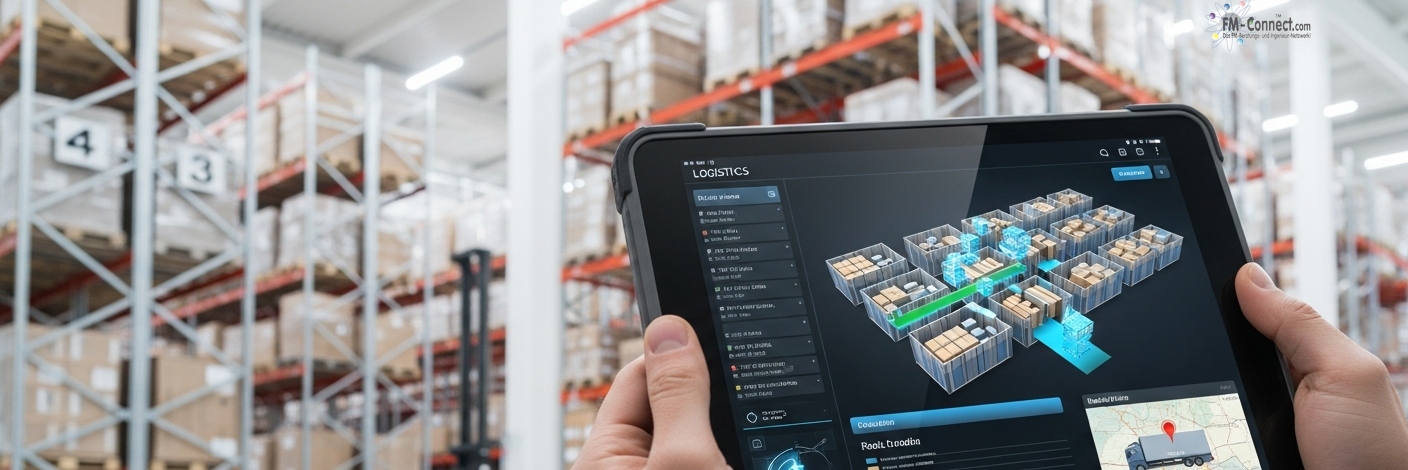 Logistikdienstleister organisieren Transport Lagerung und Materialfluss im Facility Management