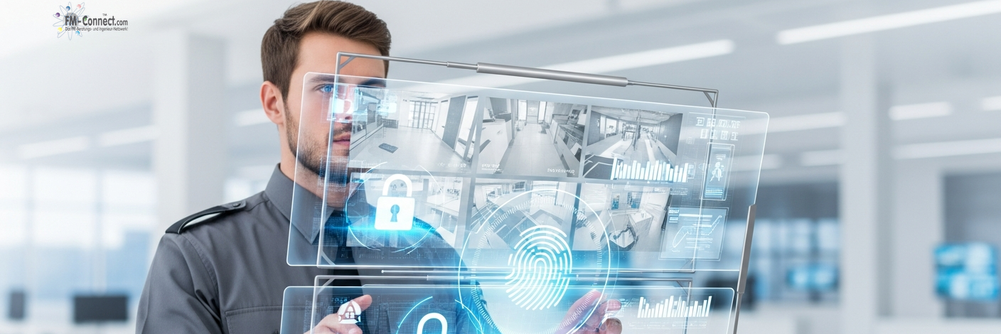 Security und Wachdienst schützen Gebäude überwachen Zugang und Sicherheit